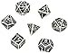 Q-Workshop Dwarven White & Black RPG Ornamented Dice Set 7 Polyhedral Pieces