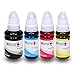 INKUTEN Set of 4 Refill Ink Kit MegaTank for GI-290 and PIXMA G4200, PIXMA G3200, PIXMA G2200, PIXMA G1200 Printers