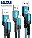 Micro USB Charger Cable, JSAUX (3-Pack 3.3ft+6.6ft+10ft) Android Charger Micro USB to USB A Nylon Braided Cord Compatible with Samsung Galaxy S6 S7 Edge Note 5, Kindle and More-Green primary