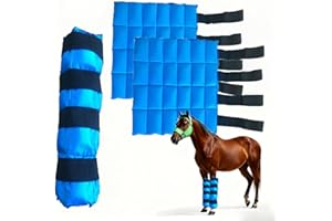 MR.ICE Horse Ice Boots - Reusable Gel Horses Ice Pack for Swelling & Pain | Cooling Leg Wraps for Horse Hock, Horse Knee, Horse Ankle & Horse Hooves | Horse Supplies & Care Gift Ideas - 1 Pair, Blue