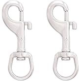 SHONAN 2.75 Inch Swivel Eye Snap Hook, 2 Pack Marine Grade Scuba Bolt Snap, Single Ended Stainless Steel Flag Clips Swivel Snaps for Scuba Diving, Flag Pole Rope, Dog Leash, Camera Strap