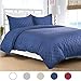 Bedsure Duvet Cover Set with Zipper Closure-Navy Diamond Pattern, Full/Queen (86