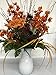 Floral Supply Online - White Home Decor Vase and Flower Guide Booklet - Decorative Glass Flower Vase for Floral Arrangements, Weddings, Parties, and Office Decor.