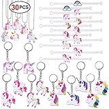 Konsait Unicorn Party Supplies, Unicorn Keychain Bulk(12pcs) Unicorn Bracelet Kit(12pcs) Unicorn Necklace(6pcs) Toys Prizes Gifts for Kids Girls Boys Women Backpacks for Unicorn Birthday Party Favors