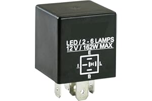 GROBARPART LED Turn Signal Flasher Relay 5 Pin Compatible with Ford F150 98-10 | Compatible with F-250 F-350 F-450 F-550 F250 F350 F450 F550 Super Duty 98-10 | Compatible with RAM 1500 2500 3500 98-10