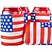 Blue Falcons Patriotic US American Flag Can Cooler Sleeves, 4 Pack. Show Your USA Pride & Keep Drinks Ice Cold For July 4th Summer BBQs. Perfect Party Supplies for Insulating 12oz Pop Tops & Bottles.