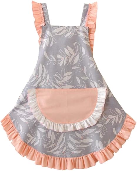 Amazon Crb ファッションキッチンエプロン ポケット付き レディース 妻 娘 ヴィンテージスタイル ベーキングクッキング ピンク エプロン オンライン通販