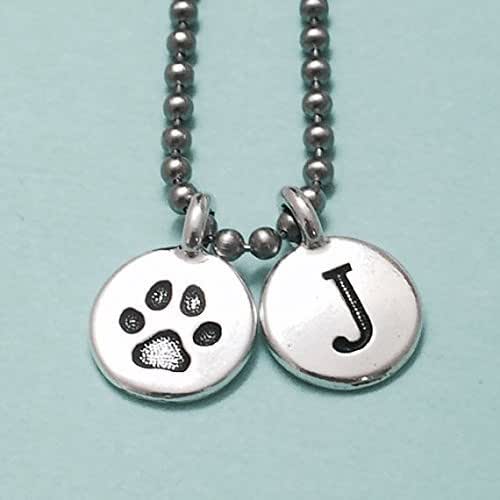 Dog paw print necklace, dog paw print charm, paw print