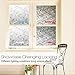 rabbitgoo Privacy Window Film Frosted Film Decorative Window Cling Anti-UV Glass Films Non-Adhesive Bamboo Films for Living Room, Brown, 17.5 x 78.7 inches