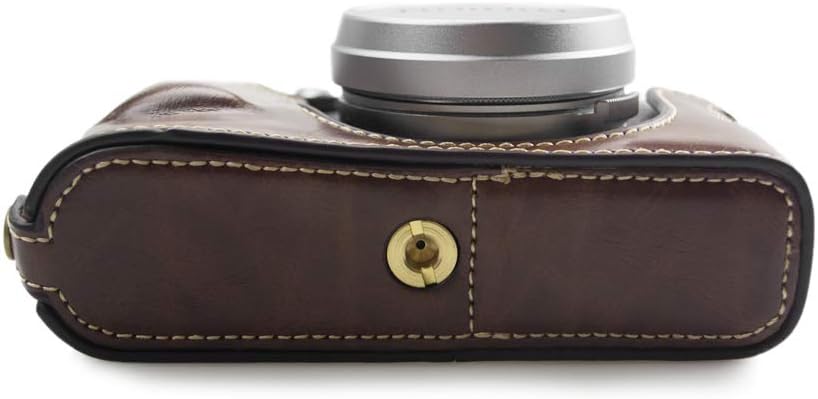 kinokoo Camera Leather Half Case Bottom Case for Fujifilm X100F PU Leather Bottom Open-able (Coffee) - Image 5