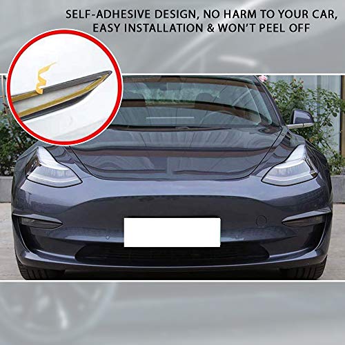 CoolKo Fog Light Eyebrow Cover Trim Frame Exterior Decoration Compatible with Model 3 - Black Piano Pattern [ 1 Pair - Black ] - Thumbnail 5