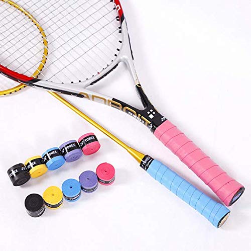 image for VNDEFUL 5 Pieces Tennis Badminton Rackets Grips Overgrips Tape Anti Sl