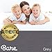 Bare Home Fitted Bottom Sheet Full Size - Premium 1800 Microfiber - Ultra-Soft Hotel Luxury - Deep Pocket - Durable and Long Lasting (Full, Grey)
