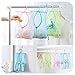 Yosoo 3pcs Colorful Hanging Mesh Bag, Bathroom Shower Storage Organizer Set Hamper Bag Closet Rack Clothes Clip Collection Bag Laundry Basket