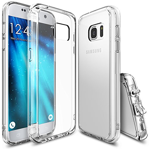 Galaxy S7 Case, Ringke [FUSION Series] Brilliant Clear Minimalist Hybrid Fortified PC Back TPU Bumper w/ Screen Protector [Impact Resistant/Shock Absorption] For Samsung Galaxy S7 - Clear