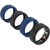 Cover Compatible for Oura Ring 4/Gen4 Ceramic/Gen 3 /ULTRAHUMAN Ring AIR | Silicone Durable Case Anti-Scratch Wrapper Protector for Woking Out Gym Sleep Women Men-2Black+2Blue, M for 11/12/13/14/15