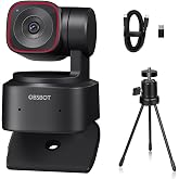 OBSBOT Tiny 2 Lite 4K PTZ Webcam AI-Tracking 1/2" CMOS, W Mini Tripod | 1/2" CMOS 48MP HDR 4K@30fps 1080p@60fps Dual-Mic NR Gesture Control 2.0 Preset Modes Streaming, Meeting, Gaming
