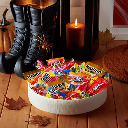HARIBO, JOLLY RANCHER AND TWIZZLERS MINIATURES ASSORTED FRUIT FLAVORED, HALLOWEEN CANDY BULK BAG, 73.54 OZ (235 PIECES)