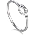 BORUO 925 Sterling Silver Ring Love Knot Promise Friendship High Polish Comfort Fit Band Ring Size 4-12