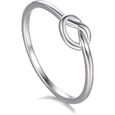 BORUO 925 Sterling Silver Ring Love Knot Promise Friendship High Polish Comfort Fit Band Ring Size 4-12