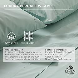 100% Cotton Percale Sheets Full Size, 1 Flat