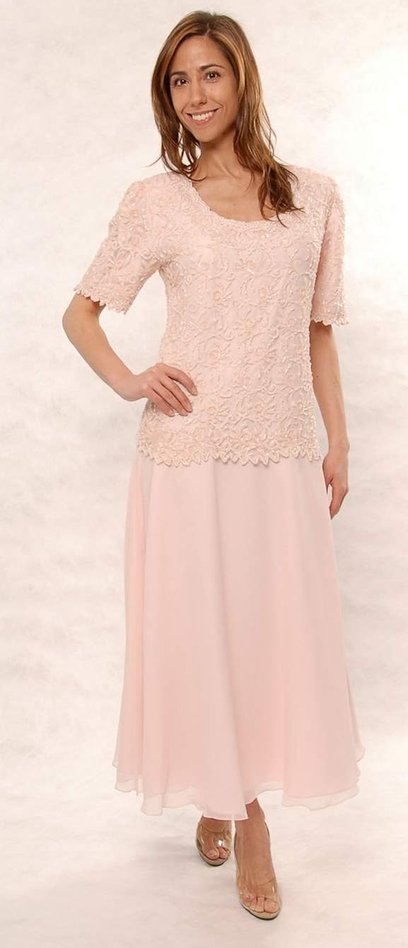 pink tea length mother of the bride dresses