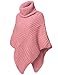 Warm Turtleneck Batwing Sleeve Poncho Sweaters,002-Dusty Pink,Free (S-L)