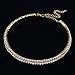 Stuffwholesale Gold Plated Crystal Rhinestone Choker Necklace Double Rows Cup Chain Women Jewelry (Gold )