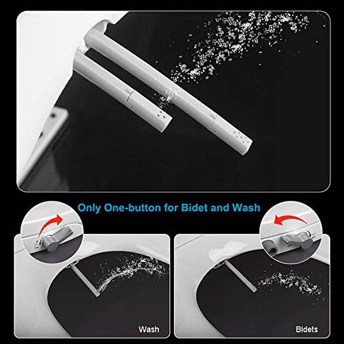 Hibbent Bidet Toilettensitz Nicht elektrisch sanftes Schlieen mit selbstreinigender Doppeldse hygienische Reinigung des Intimbereichs RundStandard O Form OB108 wei