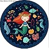 Wellgoods Bedroom Carpet Rug Round Rugs Carpets Cartoon Comic Carpet Play Mat Mermaid Princess Area Rugs -60cm /23.6 inches