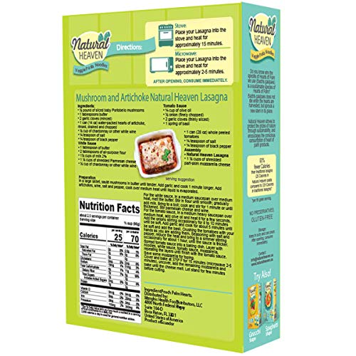 Natural Heaven Lasagna Hearts of Palm Noodles Substitute - Noodles 4 Count 9 oz