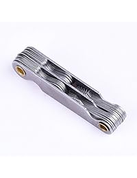 BCP calibrador de paso de rosca de 1 pieza, herramienta de medición, MM y SAE (color plateado)