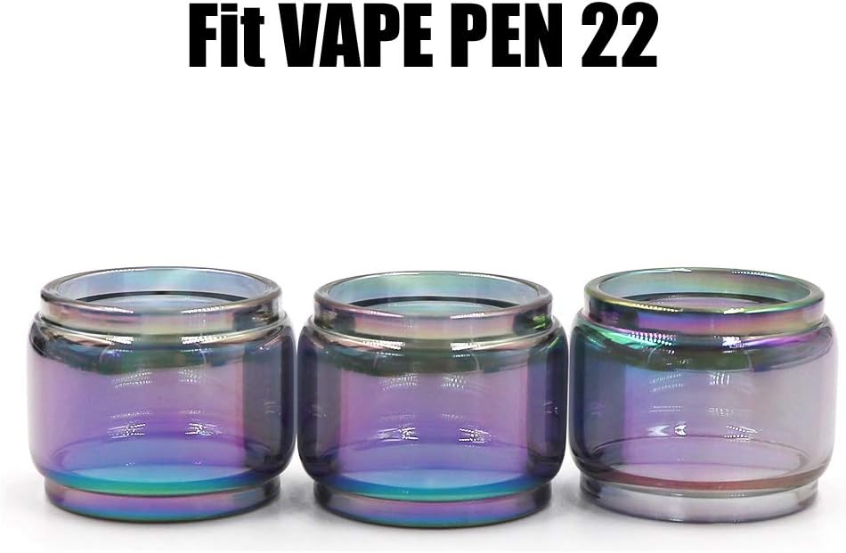 CENGLORY 3PCS Replacement V-A-P-E PEN 22 Bulb Glass Tube Glass Tubing Home Decoration (Rainbow)
