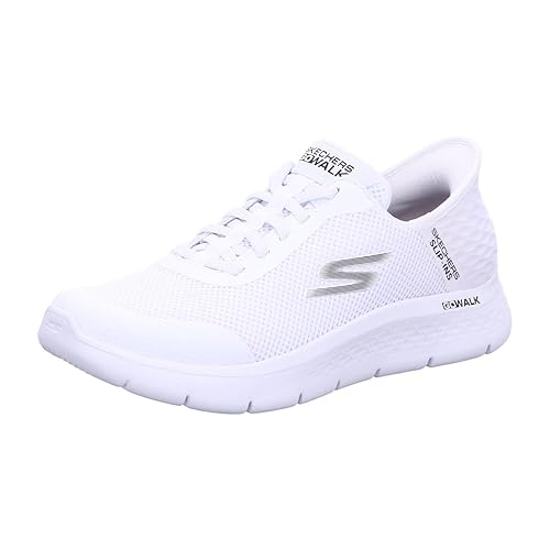 Skechers Men's Go Walk Flex Hands Free Slip-Ins Sneaker, White, 7