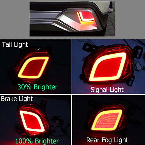 GTINTHEBOX LED Rear Bumper Reflector Brake Tail Lights for 2015-2018 Toyota Highlander,2 Pcs - Thumbnail 5