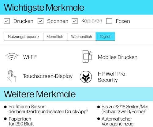 OfficeJet Pro 9720e A3-Multifunktionsdrucker, Drucken bis A3, 3 Monate gratis drucken Instant Ink inklusive, Drucker, Scanner, Kopierer, WLAN, LAN