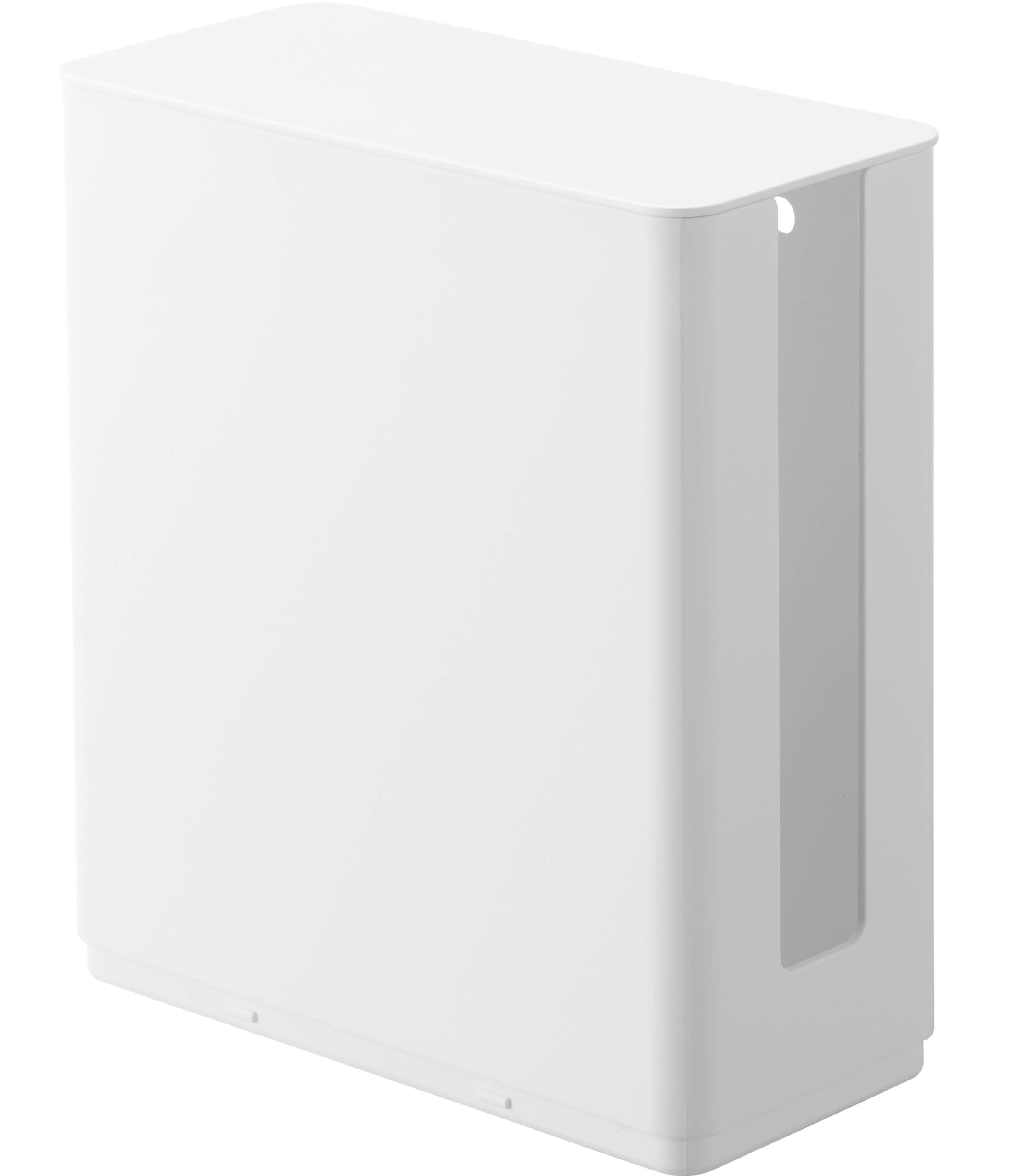 山崎実業(Yamazaki) 重ねられる スリム 蓋付き ルーター収納 ケース ホワイト 約W9.7XD20.2XH22.2cm スマート テレビ裏収納 スタッキング可 4913商品画像