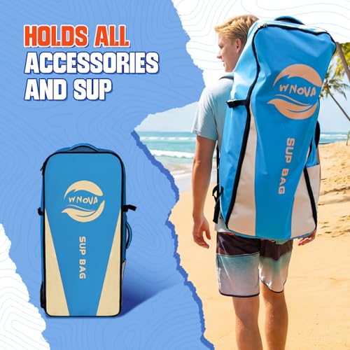 WNOVA 11' Inflatable Stand Up Paddle Board, 34" Extra Wide Stable iSUP for Adults & Youth, with Camera Mount & Premium Accessories, Non-Slip Deck for All Skill Levels