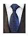 Men's Classic Navy Blue Plaid Tie Check Striped Silk Woven Jacquard Necktie + Gift Box