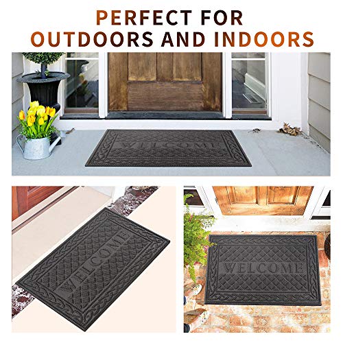 image for Mibao MBCS101MGY Entrance Door Mat, 24 x 36 inch Winter Durable Large 