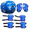 Kisangel 7 Stks Blauwe Kids Beschermende Uitrusting Set Elleboogbeschermers Polsbeschermers Beschermers Kniebeschermers…