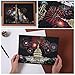 Scratch & Sketch Art Paper(A4) for Kids & Adults, Rainbow Painting Night View Scratchboard, Art&Craft, Engraving Art Set: 4 Sheets Scratch Cards & Scratch Drawing Pen, Clean Brush (Colorful Fireworks)