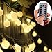 echosari Frosted Warm White Globe Battery String Lights with Timer & Remote, Strand of 100, 33ft/10m, 8 Mode, Waterproof