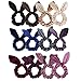 Chanaco 12 Pack Hair Scrunchies Velvet Scrunchy Hair Bobbles Elastic Hair Bands Ponytail Holder Rabbit Bunny Ear Style Hair Ties, 12 Colors