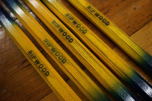 RipWood Navy-Gold-Navy Wood Attack Lacrosse Shaft/Stick/Handle - Solid Ash, Hand Made in The USA, Includes Jimalax End Cap