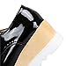 Lucksender Womens Square Toes Lace Up Platform Wedge Heels PU Oxford Shoes