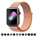 HILIMNY Compatible for Apple Watch Band 38mm, New Nylon Sport Loop, with Hook and Loop Fastener, Adjustable Closure Wrist Strap, Replacement Band Compatible for iwatch, 38mm, Spicy Orange