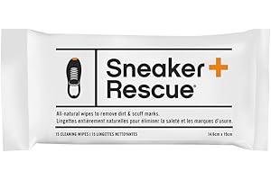 SneakerRescue All-Natural Cleaning Wipes | Re-sealable Pack of 15 Wipes | Instantly Remove Dirt, Grass Stains & Mud from All 