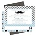 15 Mustache Thank You Cards with Grey Envelopes Stationery for Boys Baby Shower Dapper Chevron Stripes