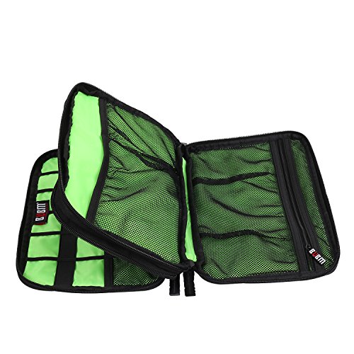 BUBM Travel Cable Organizer, Universal Electronic Accessories Bag Gear Storage Bag for Cord, USB Flash Drive, Earphone and More, Perfect Size for iPad Mini (Medium, Black)
